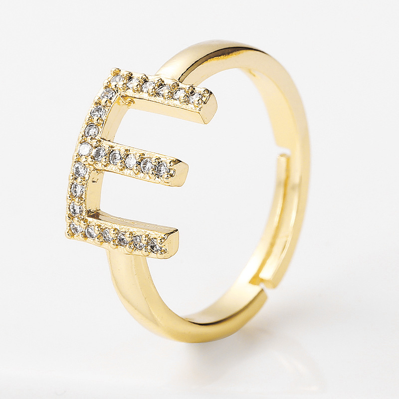 wholesale jewelry 26 English alphabet copper ring Nihaojewelrypicture28