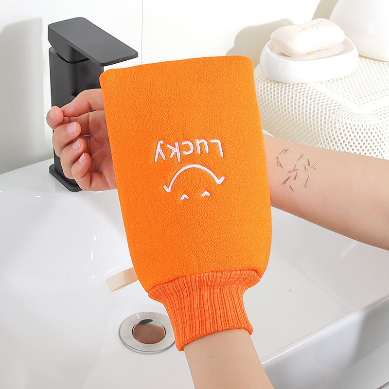 La Toalla de baño no daña la piel las señoras no lastiman la arena fina Toalla de baño doméstica sauna sala de baño frotar barro gris guantes de descontaminación