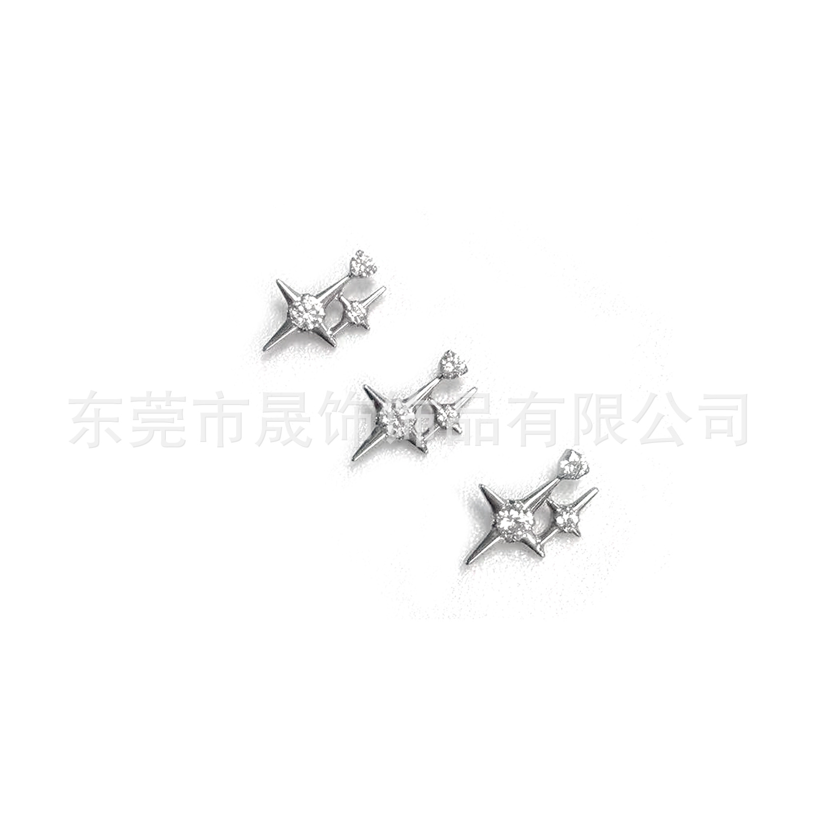 F136 Titanium Alloy Cross 芒 Star Studded Cubic Zirconia Ear Stud G23 Titanium Internal Thread Labret Stud 穿孔 Jewelry 头部