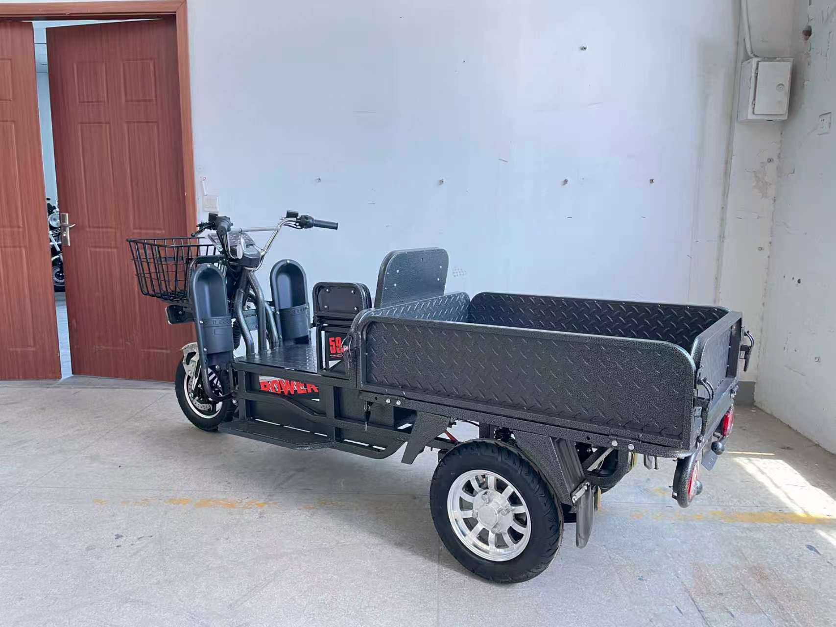 Electric tricycle, electric motorcycle for express delivery, mountain climbing, cargo delivery, metal box truck, wholesale, thickened steel plate body