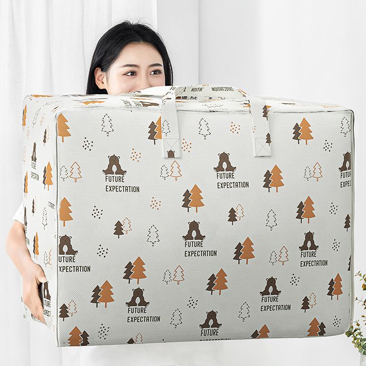 Storage bag large-capacity quilt packing bag moving artifact waterproof moisture-proof clothes clothes finishing cotton storage bag P Storage bag large-capacity quilt packing bag moving artifact waterproof moisture-proof clothes clothes finishing cotton storage bag P
