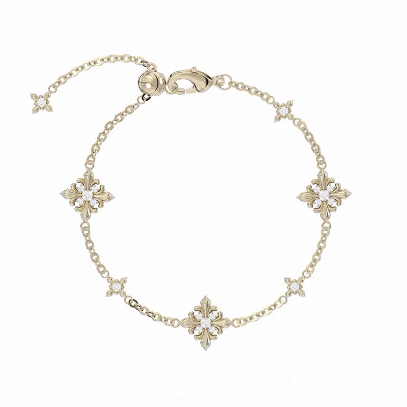 Original Pull-Out Iris Flower Bracelet for Women, Minimalist Commuter Style, High-End Jewelry, Maillard Light Luxury