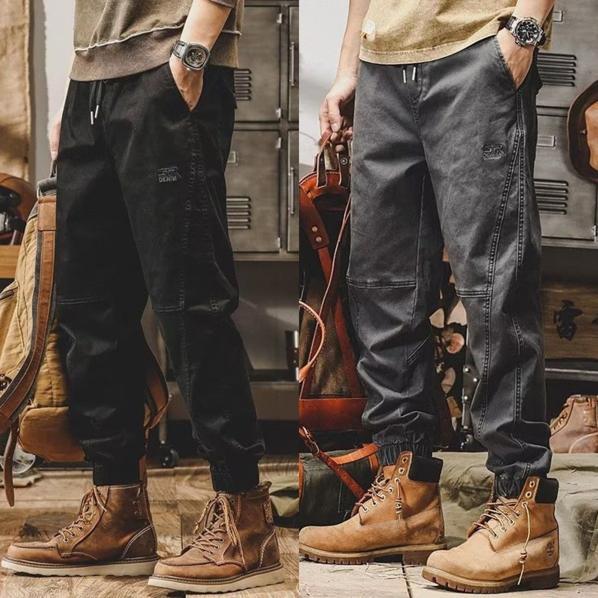 Retro autumn wear-resistant trousers