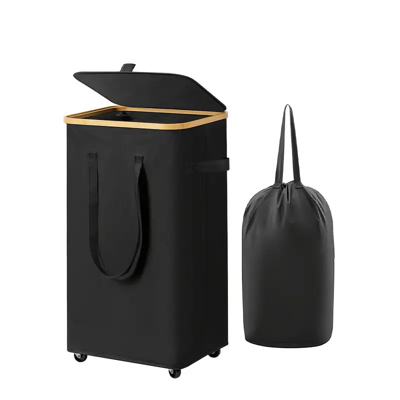 Cross-Border Wheeled and Handle Foldable Large-Capacity Dirty Clothes Basket Large-Capacity Dirty Clothes Basket Dirty Clothes and Sundries Storage Basket