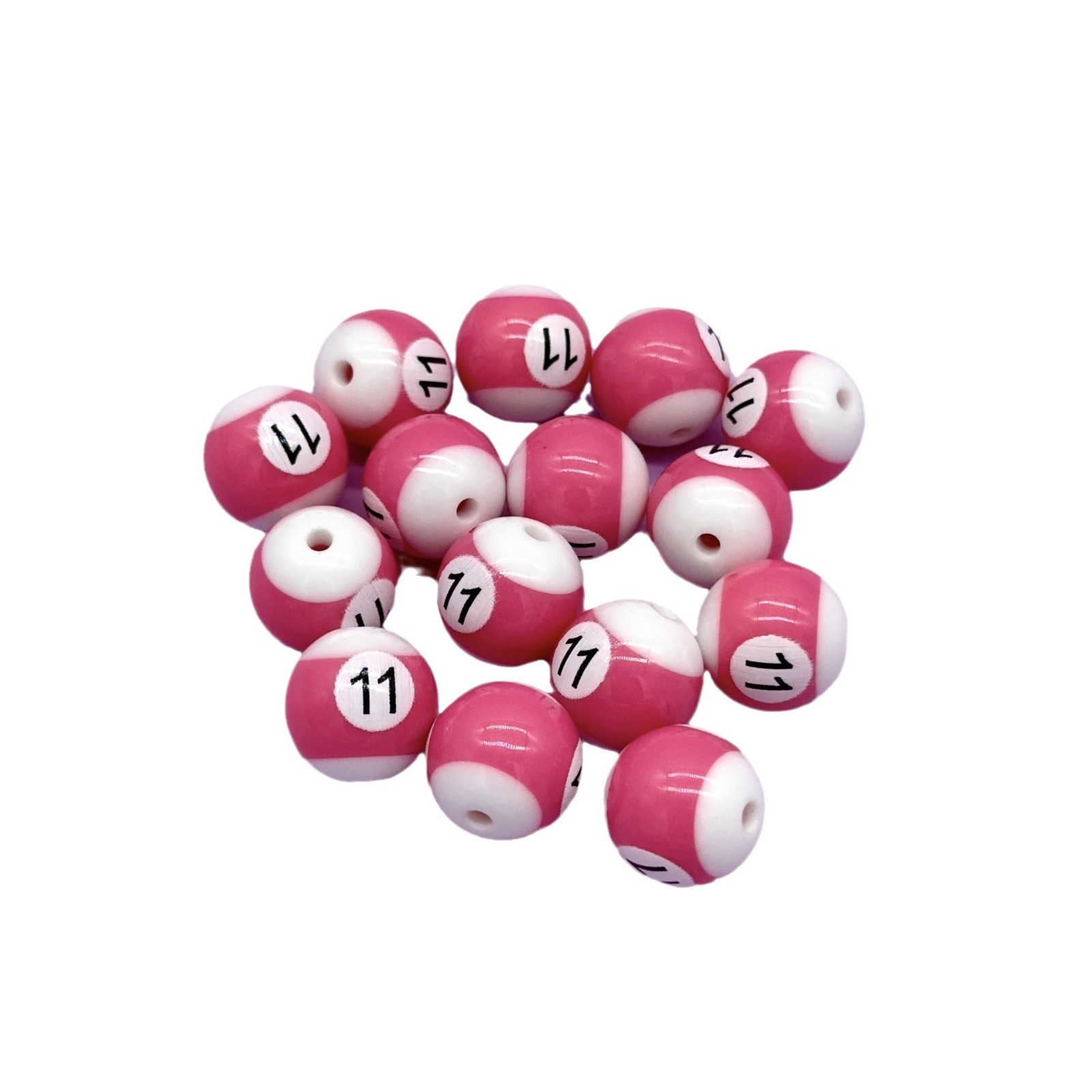 Resina bicolor billar cuentas pulseras de ocho bolas sonido de vibración cuentas de pulseras DIY accesorios de regalo de pulseras de cadena de teléfono móvil