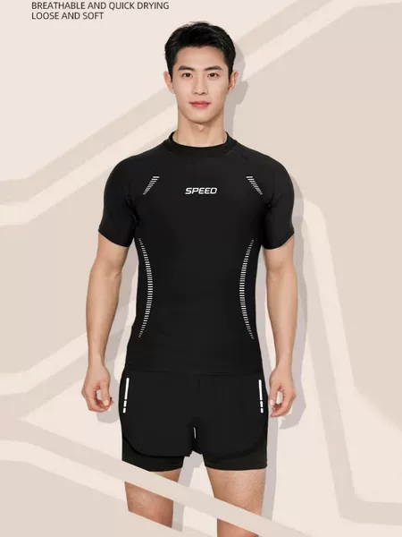 Swimsuit Men's Split College Student Professional Swimsuit 2025 New Loose Adult Anti-Embarrassment Swimming Trunks Suit