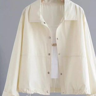 HXH2025 Year Hot Shirt Simple Thin Short Jacket Women's Jacket Loose Casual Spring and Summer New Long Sleeve