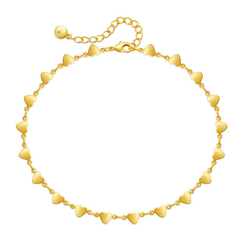Minimalist and Fresh Aesthetic Charm Bracelet with Ins Style, Designed as a Simple Chain, Fashionable and Professional Office Look, 18K Gold Plated Foot Chain