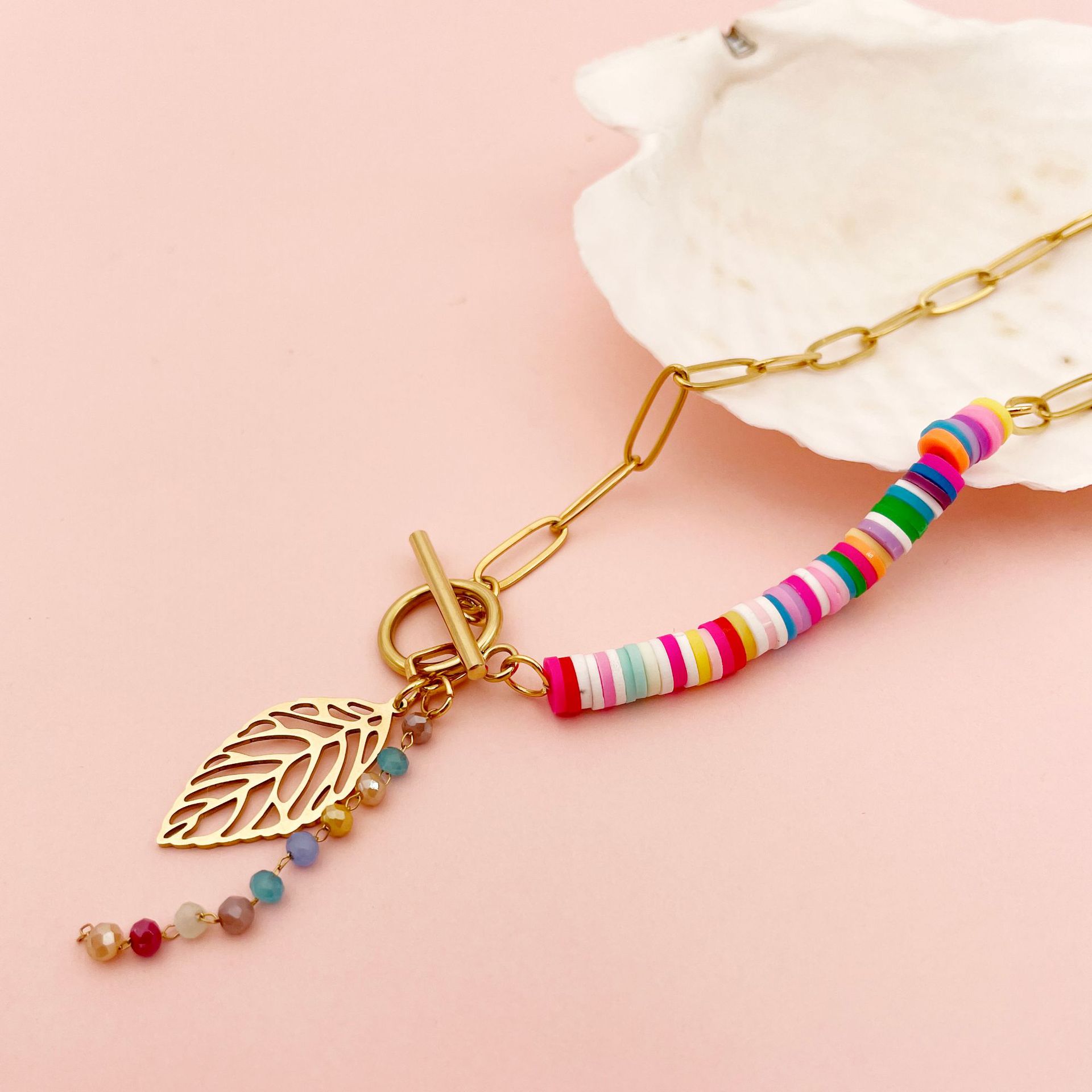 1 Piece Fashion Leaf Metal Titanium Steel Plating Womenu0027S Pendant Necklace