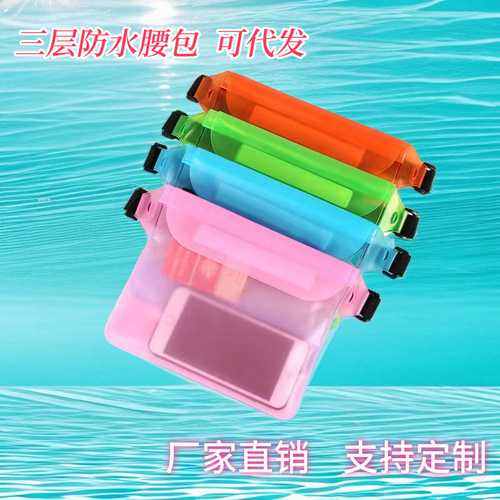 Waterproof Phone Case with Touchscreen Outdoor Floatable Portable Transparent Sealed Storage Bag Swimming Waist Bag Crossbody Bag