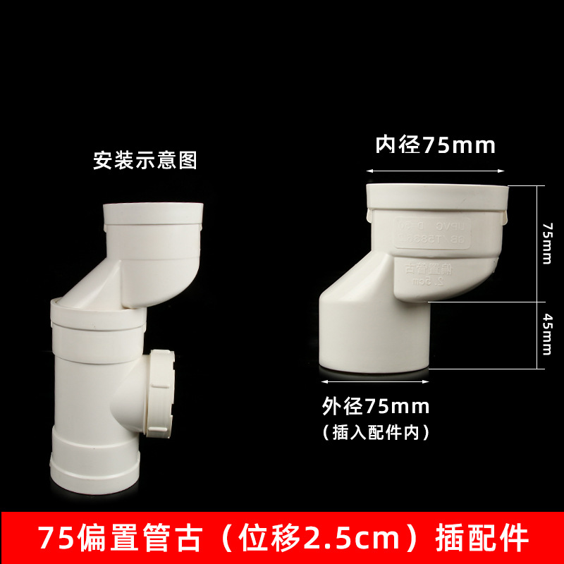 PVC offset Pipe Hoop 5075110 accesorios de un solo zócalo tubería de drenaje shift Joint excéntrico interior socket Joint