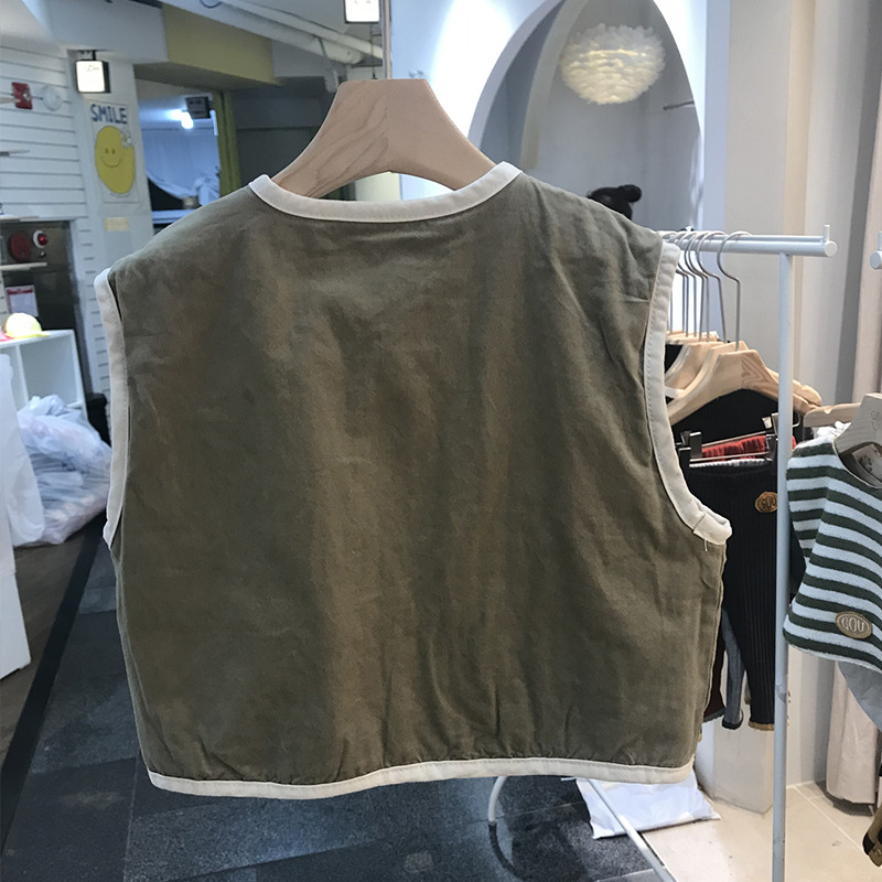 Bebé Otoño e Invierno ropa bebé Chaleco de algodón 2023 otoño e invierno nuevo bebé ropa de abrigo ropa contraste color chaleco