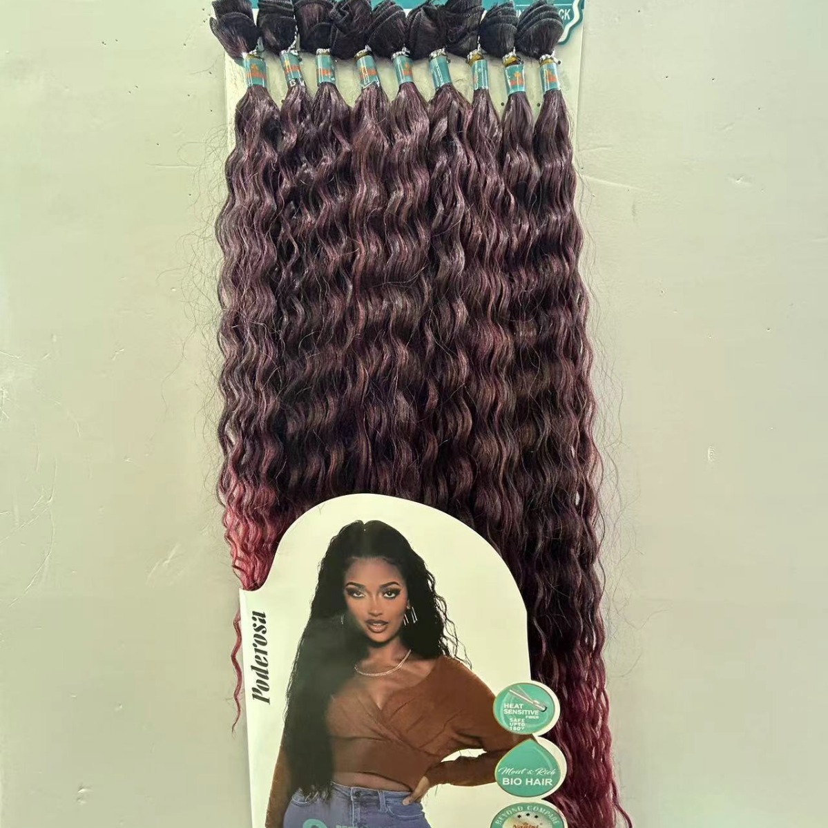 Transfronterizo mayorista damas cola de caballo alargada ondas gradiente de alta gama wig