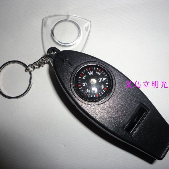 Children's Referee 4-in-1 Whistle Thermometer Whistle Plastic Magnifier Compass Outdoor Survival First Aid Kit