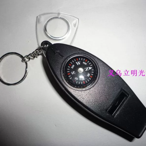 Children's Referee 4-in-1 Whistle Thermometer Whistle Plastic Magnifier Compass Outdoor Survival First Aid Kit
