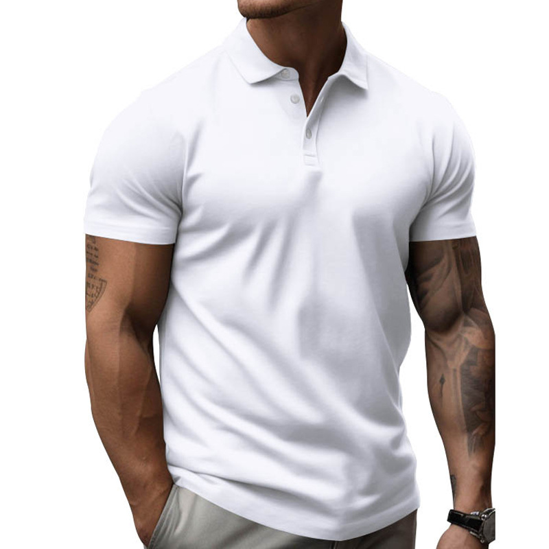 Camiseta de manga corta con cuello para hombre, estilo veraniego nuevo de Temu2026, talla grande holgada, color liso, tipo polo.