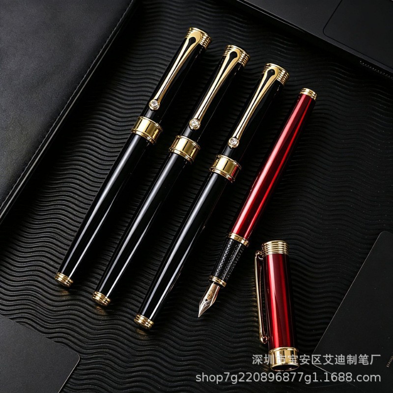 Classic black business metal ballpoint pen, corporate gift pen, heavy-duty feel, men's ballpoint pen, wholesale