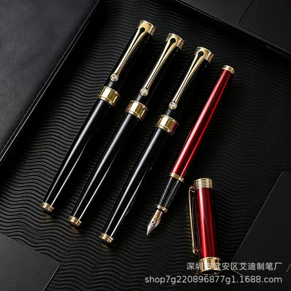 Classic black business metal ballpoint pen, corporate gift pen, heavy-duty feel, men's ballpoint pen, wholesale