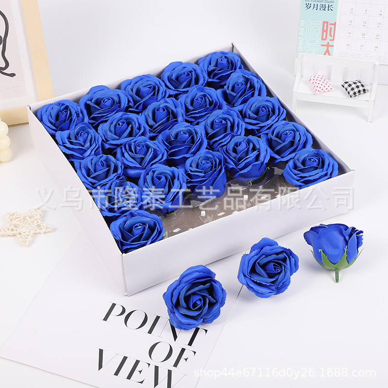 Regalo de San Valentín Caja de regalo de flor de jabón de cinco capas con base rosa ramo decorado a mano flor de jabón al por mayor