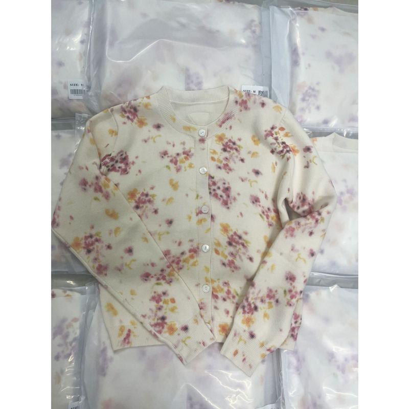 25Ss Nanyou Haute Couture/Buyer Store Niche Prad* Quan Zhilong's Same Floral Wool Mohair Knitwear