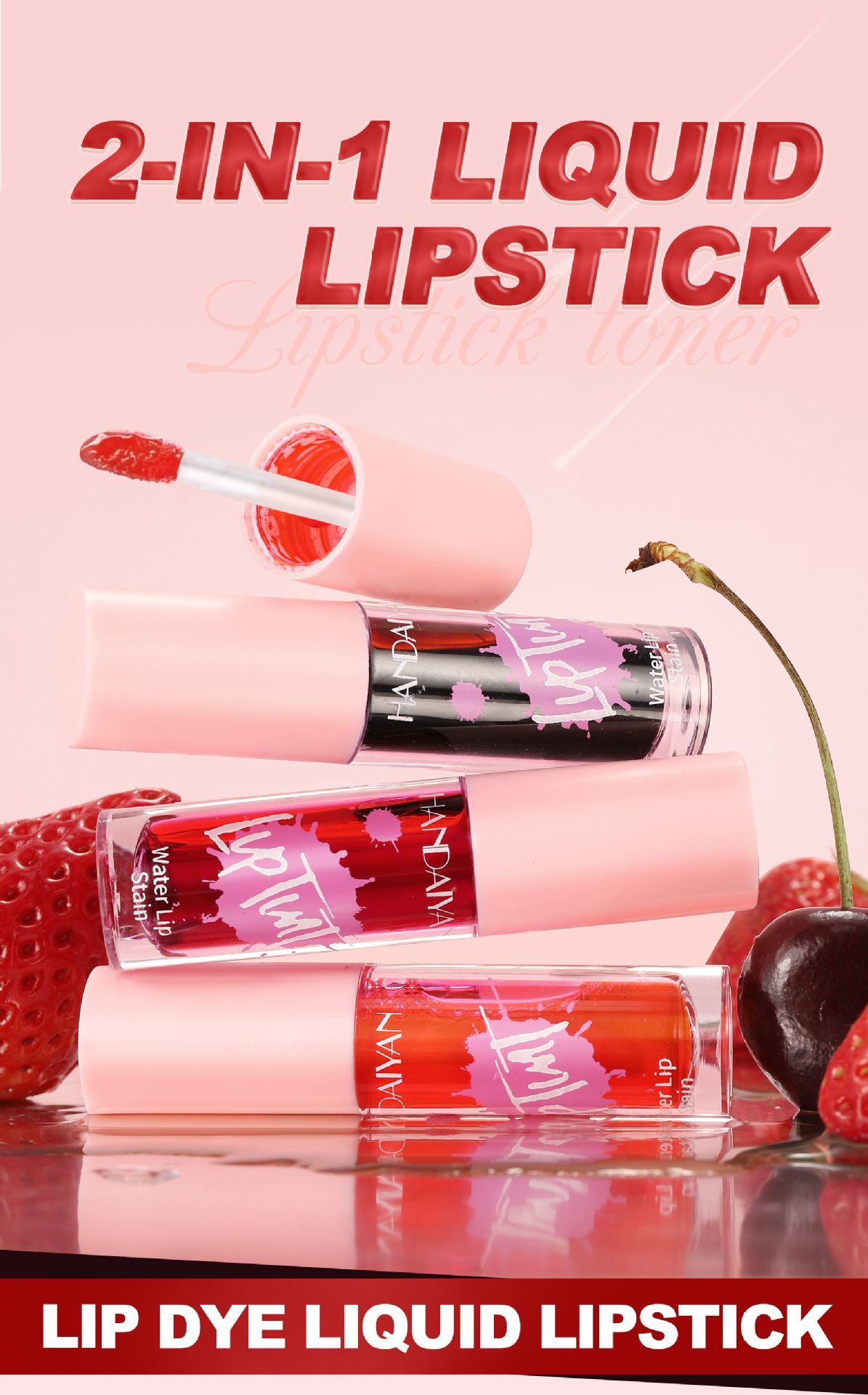 HANDAIYAN, a cross-border lipstick and watercolor makeup bestseller, offers 6 colors of long-lasting moisturizing lip gloss and non-stick cup dye lip liquid full figure