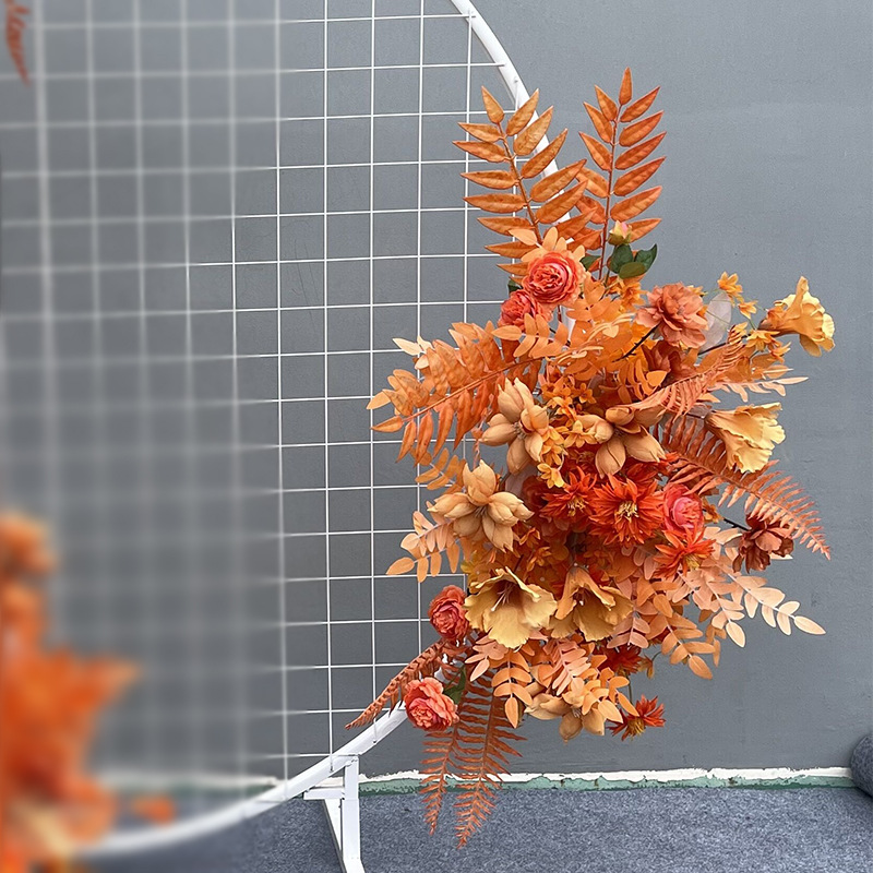 El comercio exterior de la boda flor artificial piso de la boda flor de seda apoyos de la flor de eucalipto flor artificial fila accesorios de la boda floral