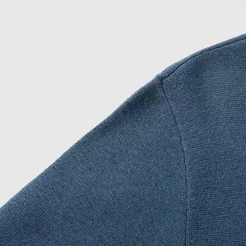 Girocollo a maniche lunghe lavorato a maglia da uomo in lana autunnale semi-dolcevita maglione caldo e spesso camicia base tinta unita_voghion.com