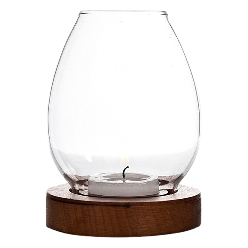 De estilo europeo transparente de cristal redondo candelabro vela cena Zen retro hogar a prueba de viento vela taza cubierta de la decoración China