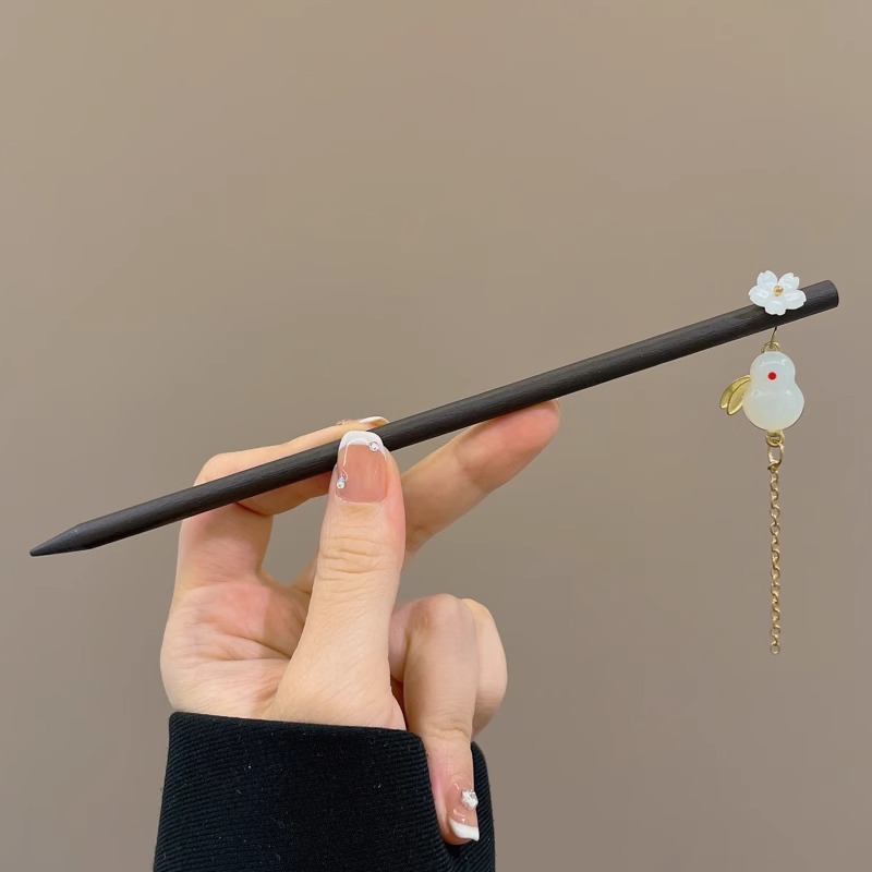 Pinzas de cabello de melocotón para mujeres estilo chino nuevo estilo antiguo acabado pinzas de madera simple y moderno pinzas de cabello de cabello de cabello