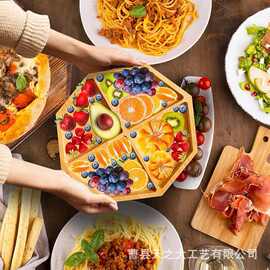 竹制野餐盒客厅水果零食糖果盘派对点心瓜子茶点托盘坚果盘甜品盘