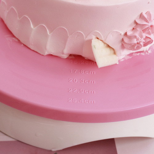 Polished stainless steel round cake decorating stand, plastic cake turntable, aluminum alloy cake turntable