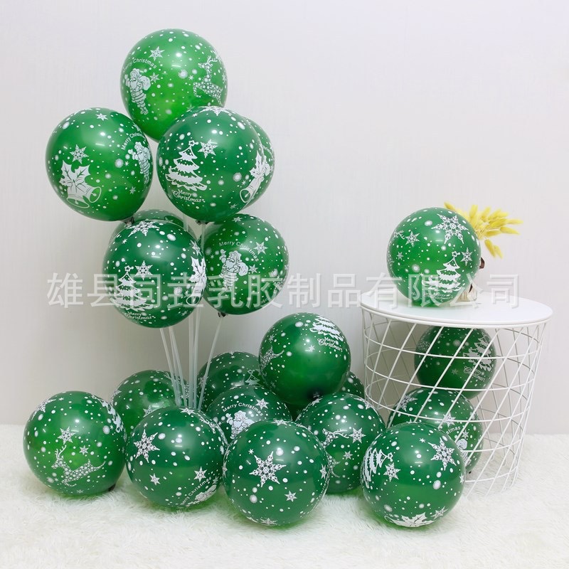 Globo navideño de 12 pulgadas verde flor completa (100 piezas)
