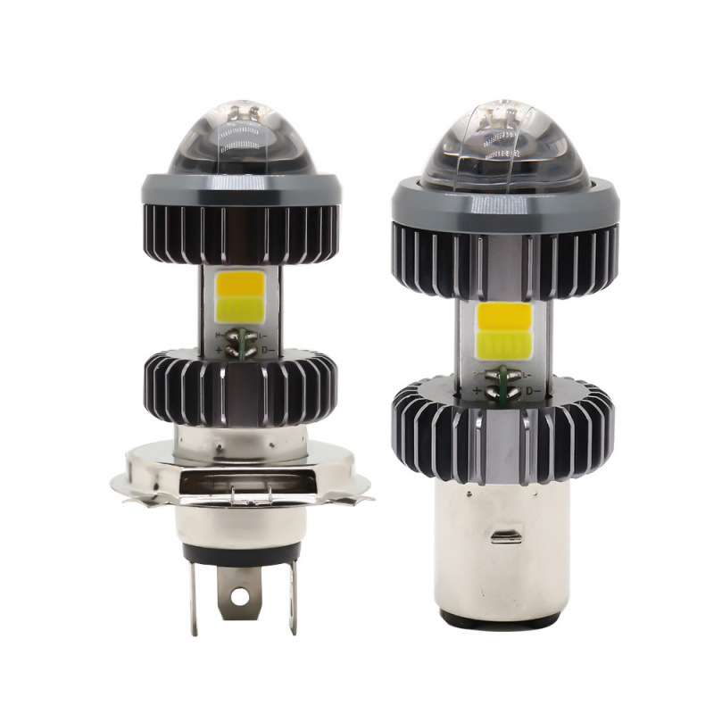 Bombilla delantera LED de automóviles y motocicletas con tres garras H4 lente de doble luz ultra brillante modificada lámpara de niebla de dos colores image 8