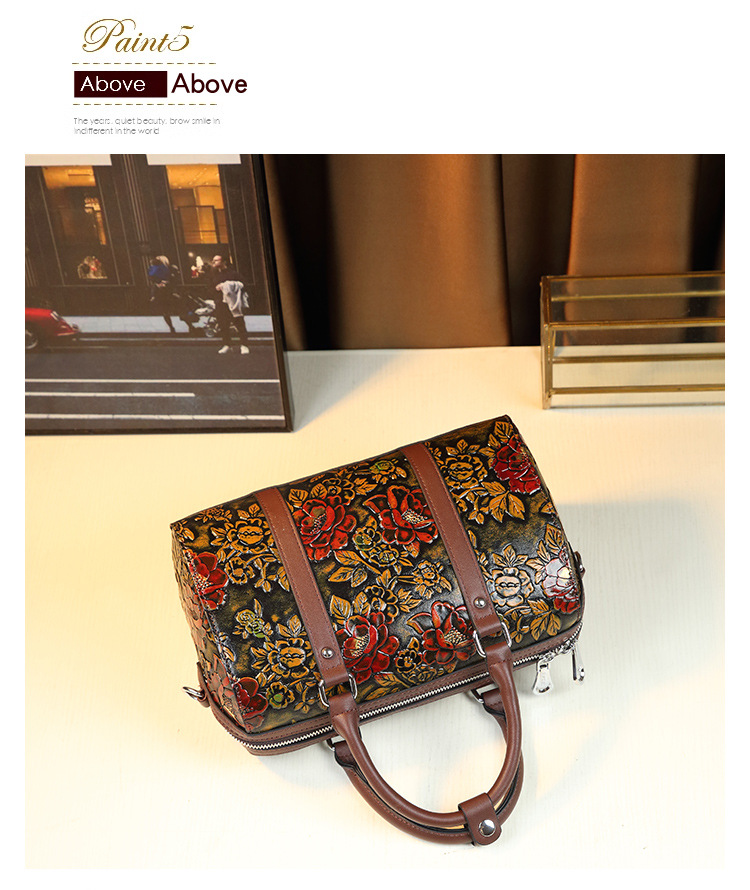Elegant Retro Embossed Shoulder Bag For Women Large Capacity_voghion.com