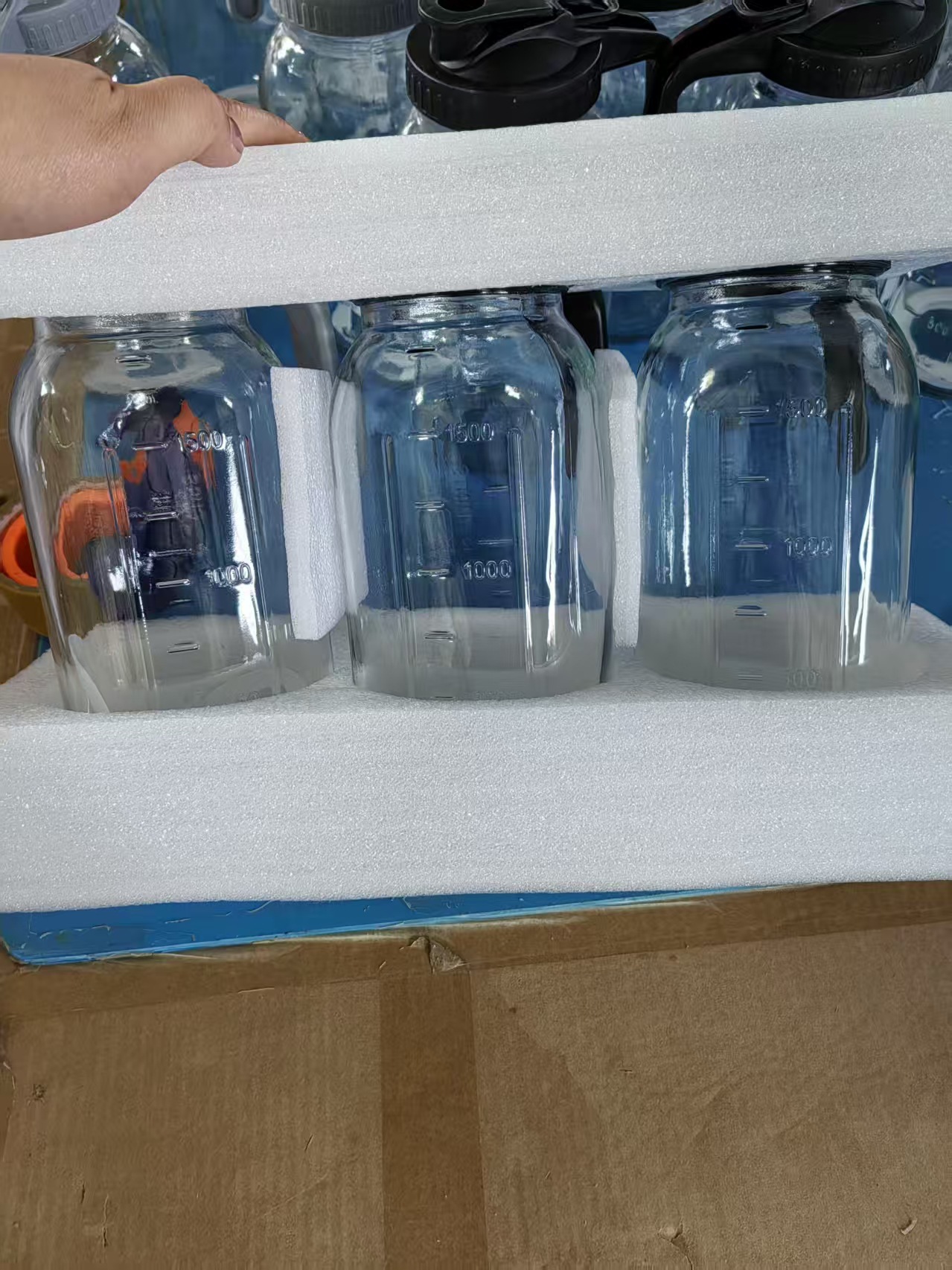 Tarro Mason de 64oz con escala, hervidor de agua frío, olla de vidrio, juego de 32oz, filtro de café, tapa, botella de vidrio
