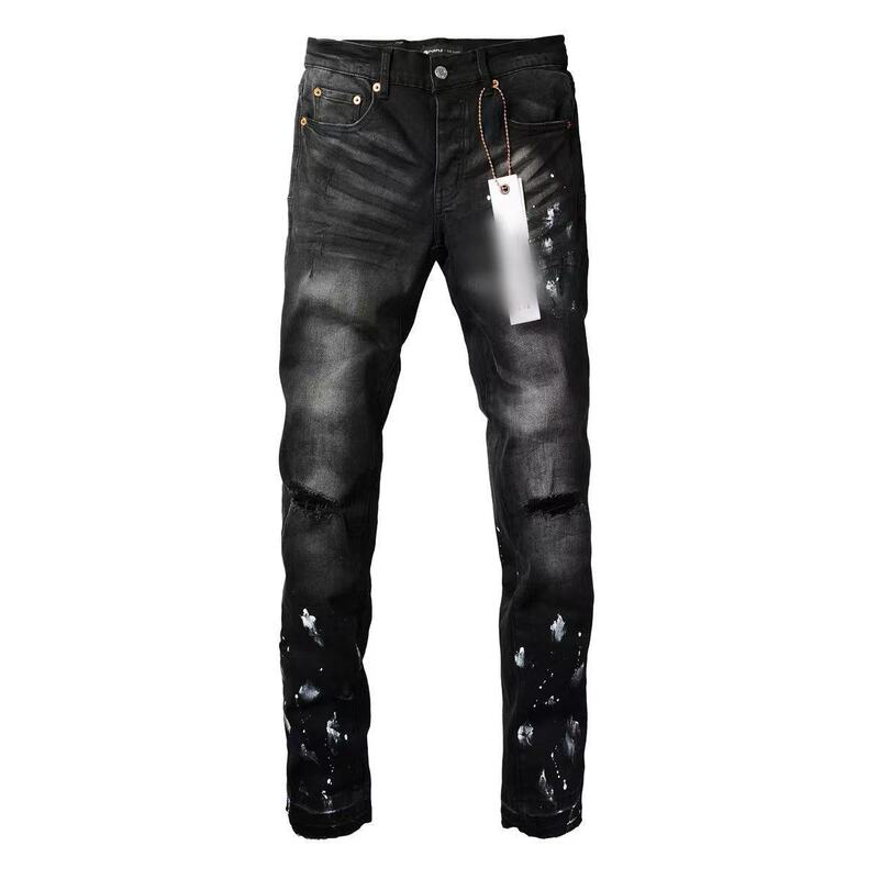 Patchwork Trendy Brand Personality Pants New Style Ripped Patch Embroidery Jeans Men's Straight-Leg Jeans