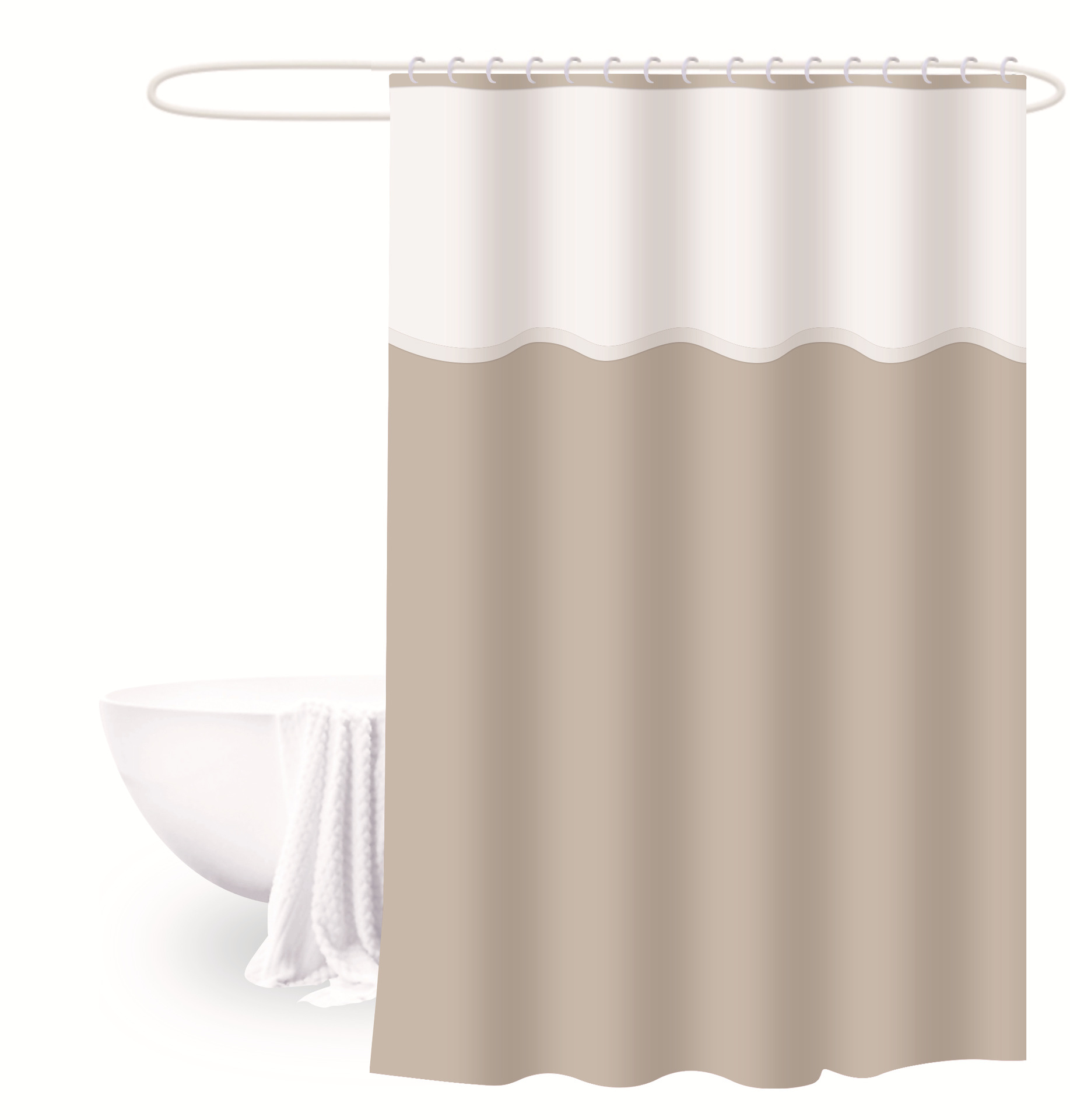 Cortina de ducha 180*180 color sólido engrosada cortina de ducha de tres piezas cortina de baño peva baño semitransparente cortina de ducha de baño impermeable