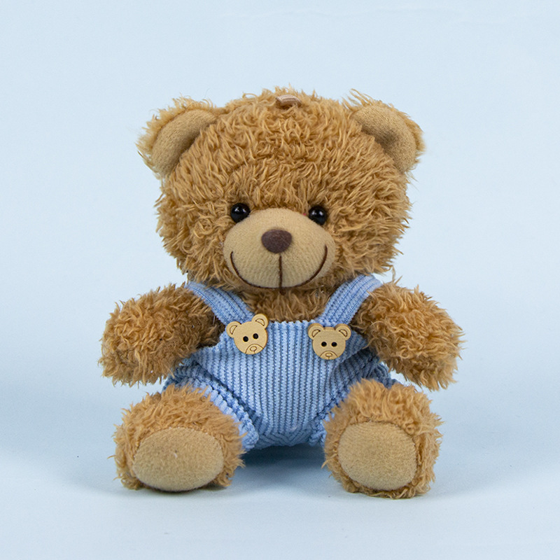 Lindo osito llavero colgante regalo creativo muñecas de peluche vestidas osito de peluche colgante de mochilas escolares para parejas