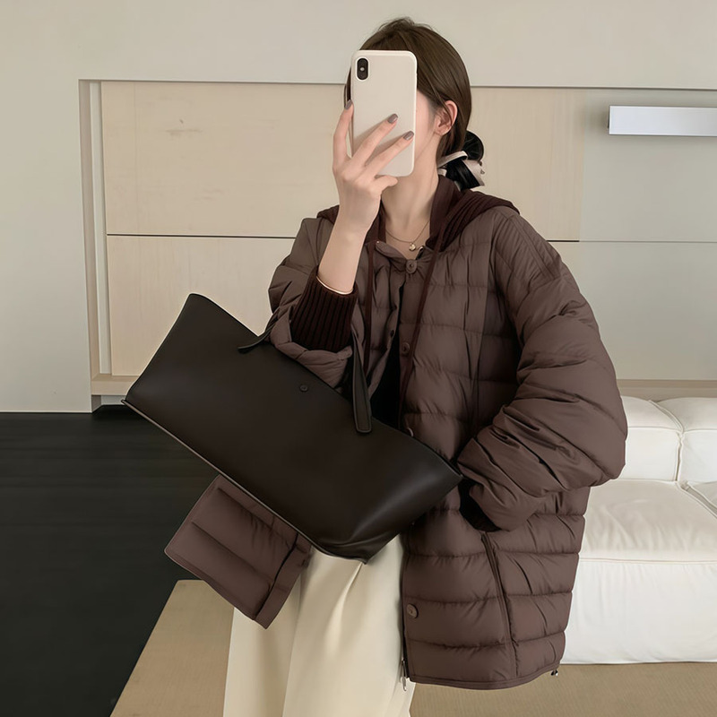 Detachable Knitted Hat Fashion down Jacket Women's 2025 Winter Sweet Loose Korean Style White Duck down Warm Jacket Trendy