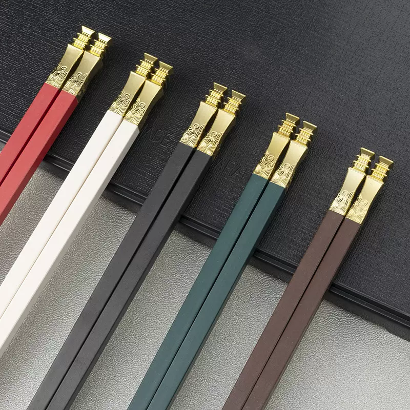 哈博酒店合金筷子望海楼耐高温新款家用防滑高档批发定制商用餐饮