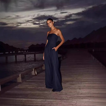 亚马逊跨境欧美风格时尚女装性感修身裹巾式裤子长款连体裤辣妹