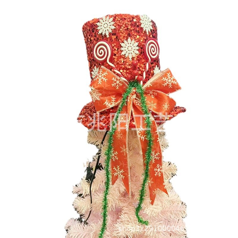 Navidad interior luminoso sombrero de árbol de Navidad decoración de lámpara de proyección sombrero de caramelo sombrero de arco de sequillas sombrero de árbol