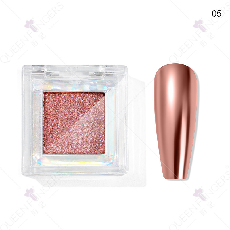 Nuevo brillo de uñas color sólido espejo mágico polvo cuadrado caja brillo láser polvo de titanio polvo de oro polvo de hadas polvo de sombra de ojos en polvo