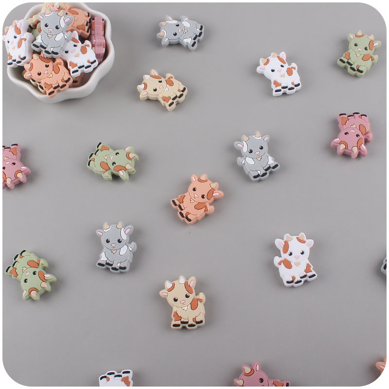 Productos para bebés caricatura animal silicona cordero creativo DIY baby molar chupeta anti-caída accesorios de cadena