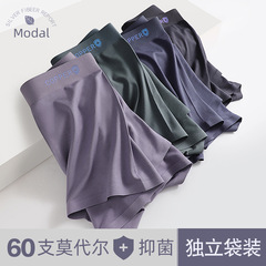 Dropshipping 60 modal men's boxer briefs men's negative ion antibacterial crotch boys breathable mid-waist boxer shorts