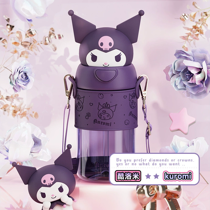 Подлинная лицензия Sanrio: игрушечная кружка Space Kurome для детей и учащихся, новая популярная пластиковая кружка 2024 года