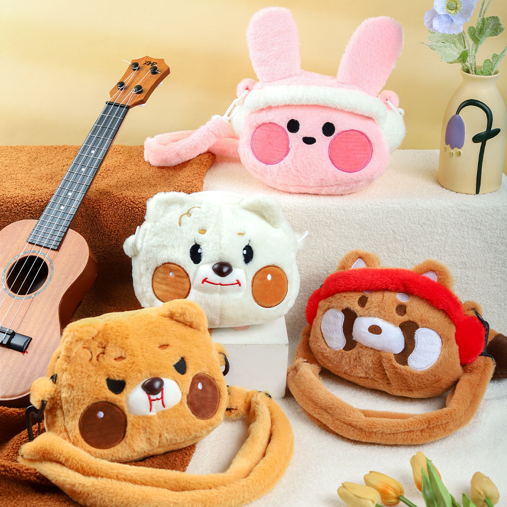 FuTumelo bolso de hombro de peluche Gatsugu y sus amigos serie de bar decoración bolsa de peluche mochila