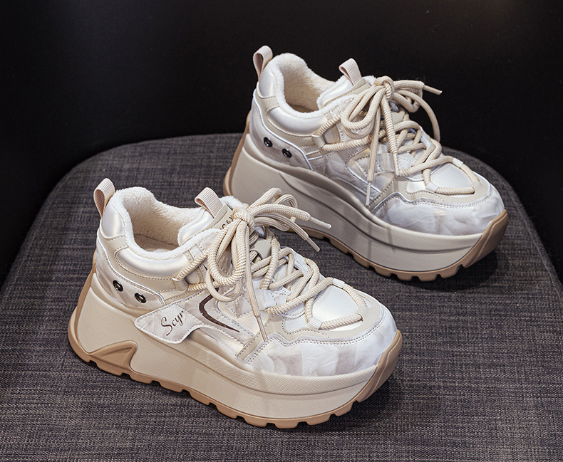 Giày sneaker nữ đế xuồng chunky phong cách retro, phối màu trẻ trung — M2977-1 plus màu trà sữa nhung, M2977-1 plus nhung màu mơ, M2977-1 plus nhung xám, M2977 lớp lót đơn màu mơ chi tiết 14