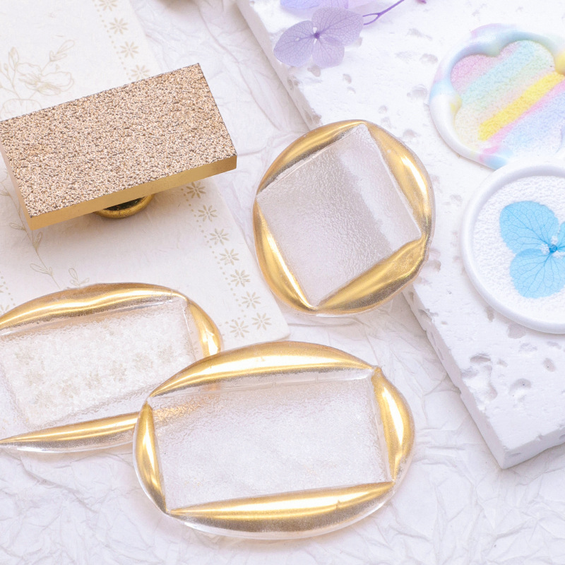 Cabeza de sello de pintura de fuego en blanco esmerilado redondo cuadrado en forma de cabeza de cobre en blanco decorativo flor seca sobre sellado