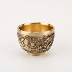 Copper cups, copper dragon-and-phoenix cups, copper "Hundred Blessings" cups, wine glasses, tea bowls – wholesale from a manufacturer of copper crafts